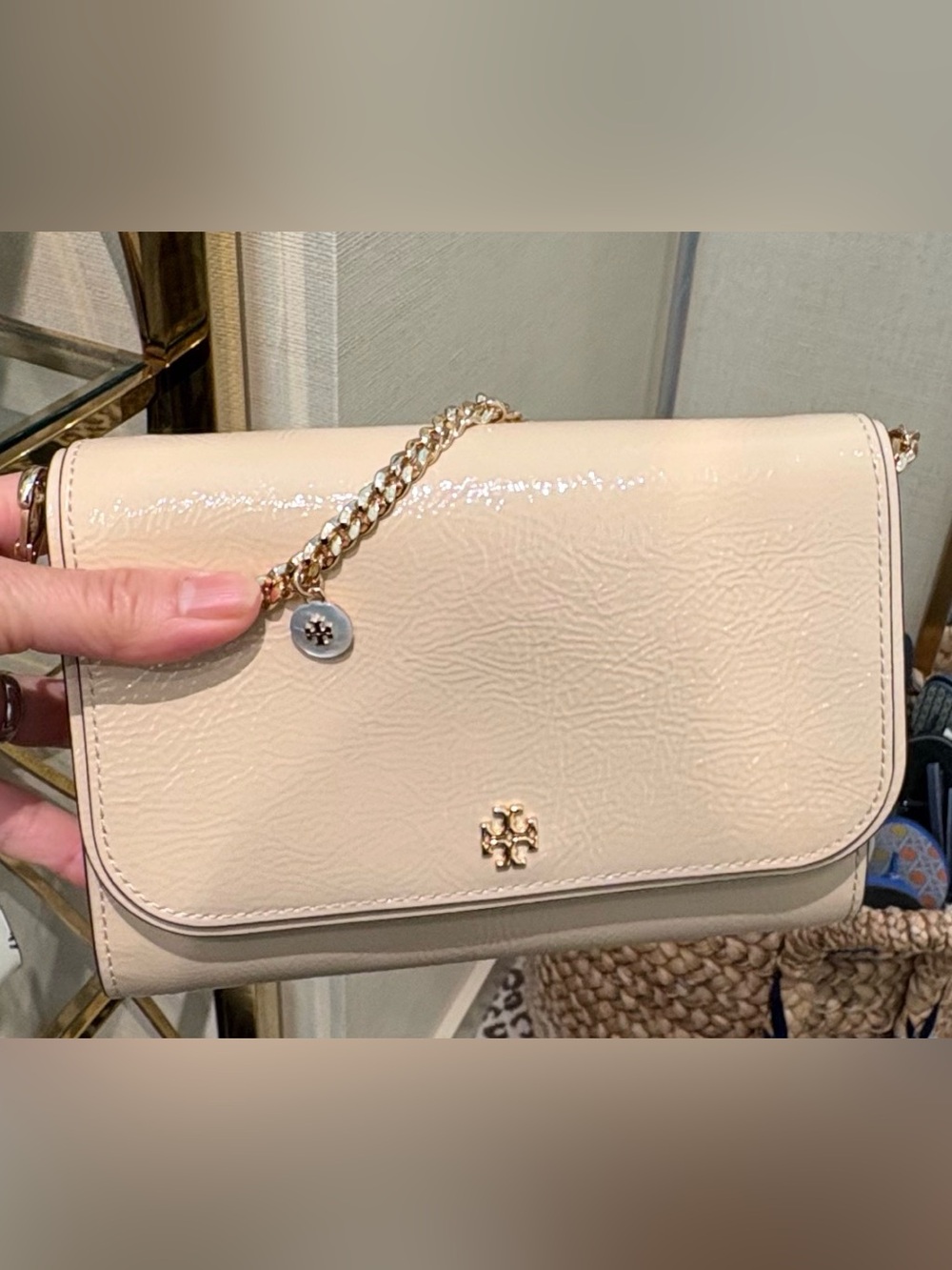 NWT New Tory Burch Emerson chain wallet Crossbody 💛🤍